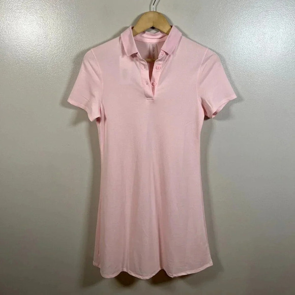 Outdoor Voices Birdie Polo Dress Size Small Pinkfinch Preppy Casual Golf Active - Picture 2 of 10